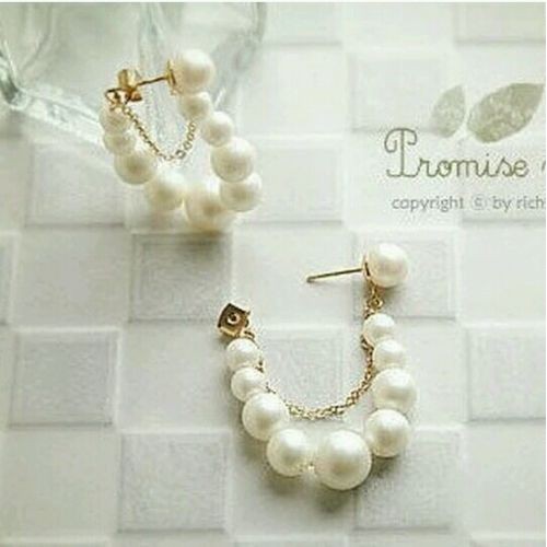 #1185 2016 New Wholesale Fashion White Pearls Retro Womens Earrings