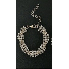 #3018 HOT! Fashion Women's Gold Plated Clear Crystal Chain Bracelet Bangle