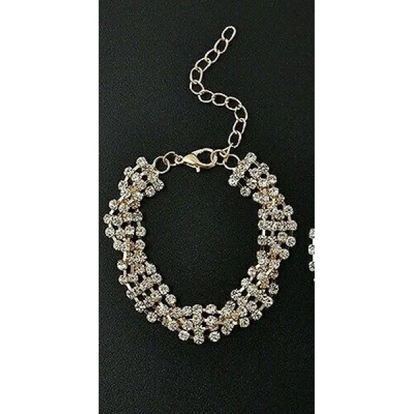 #3018 HOT! Fashion Women's Gold Plated Clear Crystal Chain Bracelet Bangle #3018 HOT! Fashion Women's Gold Plated Clear Crystal Chain Bracelet Bangle