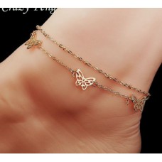 #3019 Golden Butterfly Bell Charms Anklet Chain On the Leg Bracelet foot Anklets