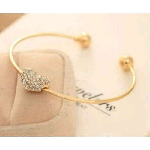 #3025 New Fashion Exquisite full imitation diamond sweet love heart bracelet