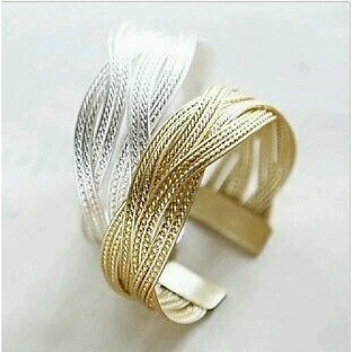 #3037 Hot sale fashion women knitted twisted metal rattan Bracelets & Bangles