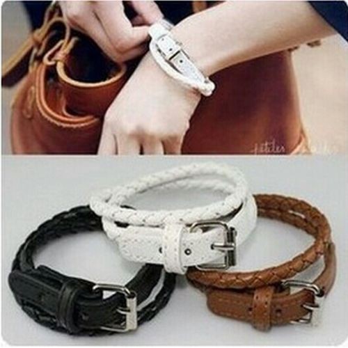 #3040 New leather PUNK rivets buckle Couple Bracelet