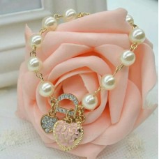 #3050 Korean style Heart flower letter D pendant Charm Bracelet