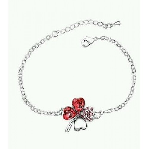 #3051 Luxury Bridal Bracelet Silver Chain Plated Crystal Rhinestone Bracelet