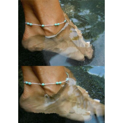 #2001 Girl Hot Hand Made Turquoise Beads Anklet Foot Legs Foot Chain  Bracelet