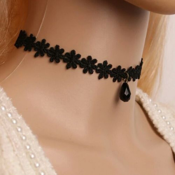 #8001 Retro Velvet With A Lace Collar Neckband Necklace #8001 Retro Velvet With A Lace Collar Neckband Necklace