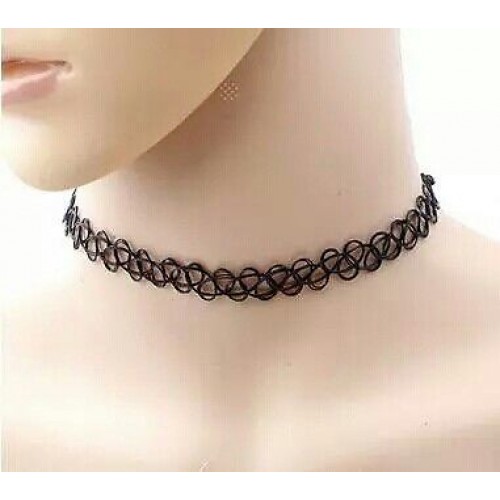 #8003 Sexy hollow out lace black choker necklace Short punk vintage necklaces