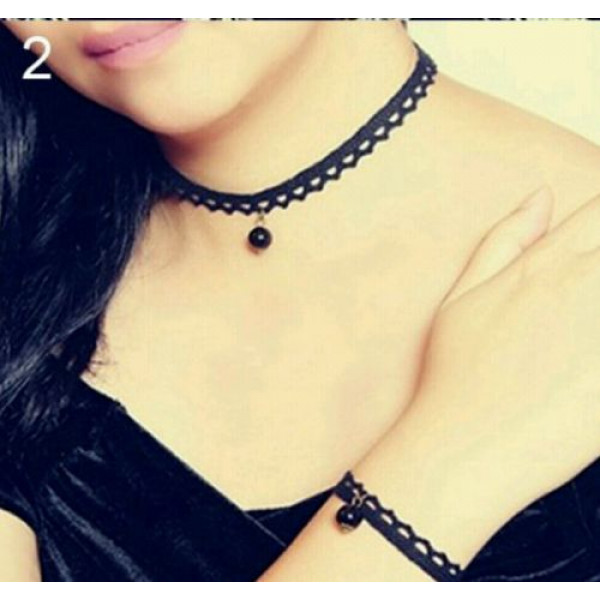 #8016 Sweet Lace Choker Stretch Necklace Set #8016 Sweet Lace Choker Stretch Necklace Set