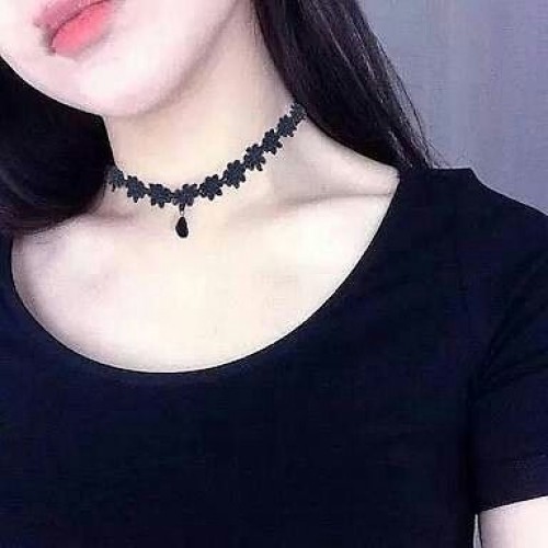 #8017 Flower Tattoo Choker Necklace Punk Retro Gothic Pendants Necklaces women