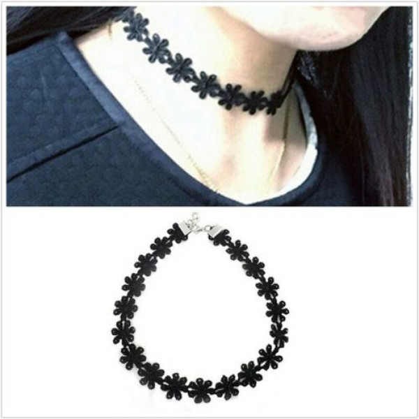 #8019 Retro Japanese sweet wild daisies style flower pattern neck rope necklace #8019 Retro Japanese sweet wild daisies style flower pattern neck rope necklace
