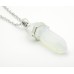 #7097 European and American fashion soul warhead warhead natural stone opal amethyst crystal crystal hexagonal column pendant necklace