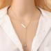#7038 New Fashion Simple Gold Plated crystal Chain Necklace