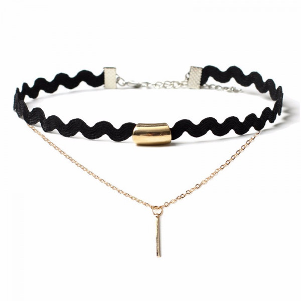 #8062 New Fashion 18Pcs/set Women Black Rope Choker Necklace