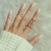 9003 6Pcs Urban Rhinestone Above Knuckle Stacking Band Mid Rings