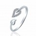 #9089 Men's Women's Adjustable Rhinestones Leaves Opening Cuff Couple Ring