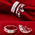9017 Silver Plated Prince Princes Imperial Crown Adjustable Couple Ring