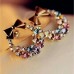 #1117New Fashion Rhinestone Colorful Rhinestone Bow Vintage Stud Earrings