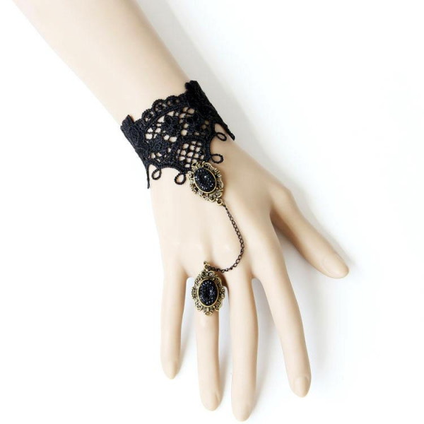 #3070 Vintage Lace Wristband Bracelet Finger Ring Butterfly Bracelet #3070 Vintage Lace Wristband Bracelet Finger Ring Butterfly Bracelet