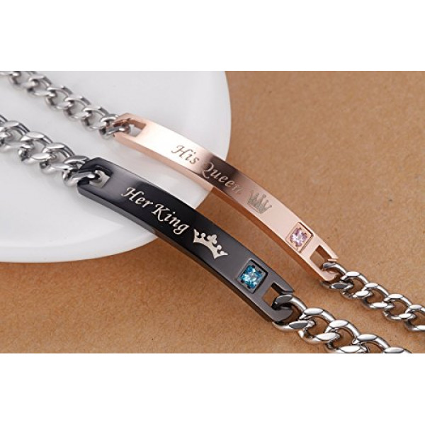 3110 His Queen Her King Couple Bracelet for Men and Women
