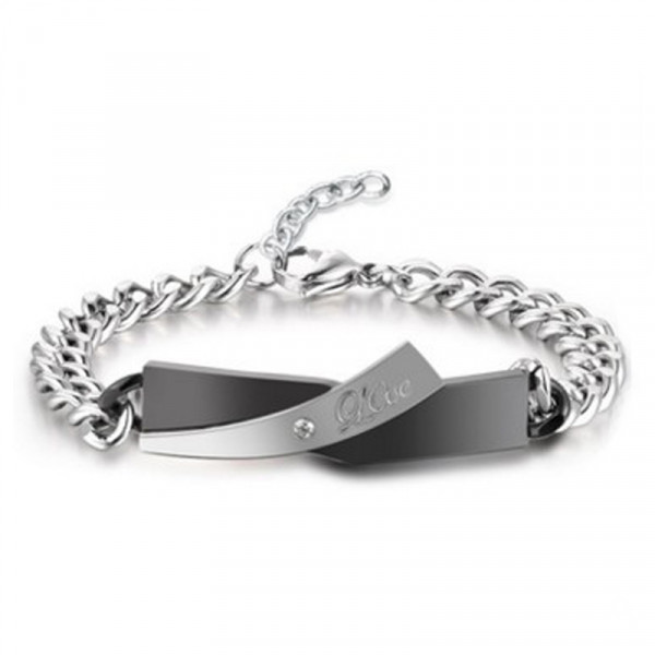 3113 Love Couple Bracelets Stainless Steel Crytal Charm Bracelets For Women Men Drop Shipping 3113 Love Couple Bracelets Stainless Steel Crytal Charm Bracelets For Women Men Drop Shipping