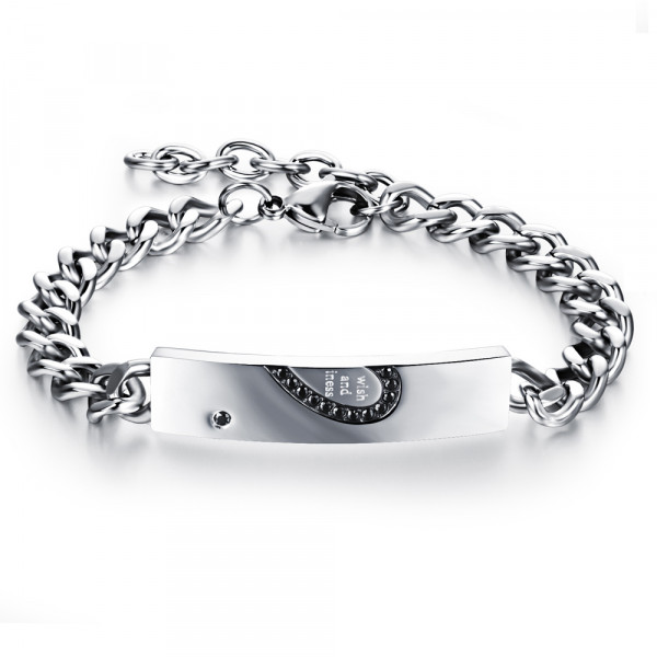 3114 Love Couple Bracelets Stainless Steel Jewelry Chain Lovers Valentine's Day Gift Half Heart Bracelet For Women Men Jewellery 3114 Love Couple Bracelets Stainless Steel Jewelry Chain Lovers Valentine's Day Gift Half Heart Bracelet For Women Men Jewellery