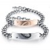 3114 Love Couple Bracelets Stainless Steel Jewelry Chain Lovers Valentine's Day Gift Half Heart Bracelet For Women Men Jewellery