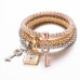 #3092 3Pc Hot Sale Fashion Personality Lock & key Shape Bracelet All-Match