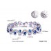 #3103  Rich Royal Blue Crystal High Grade CZ Chain Bracelet For Women and Girls
