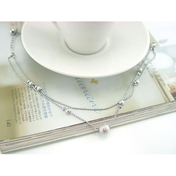 #2016 Frosted Double Chain Large Ball Anklet Bracelets Sandal Beach Foot #2016 Frosted Double Chain Large Ball Anklet Bracelets Sandal Beach Foot