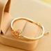 #3009 Women Golden Flower Crystal Rose Bangle Cuff Chain Bracelet