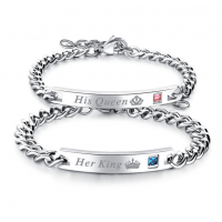 3111 His Queen  & Her King Bracelets – Stainless Steel