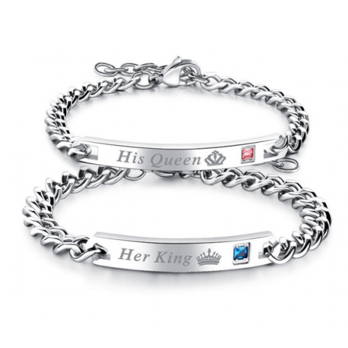 3111 His Queen  & Her King Bracelets – Stainless Steel