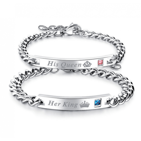 3111 His Queen & Her King Bracelets – Stainless Steel 3111 His Queen & Her King Bracelets – Stainless Steel