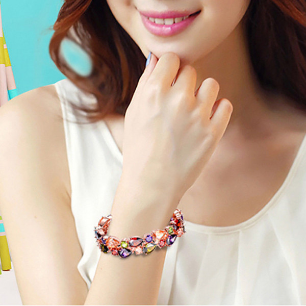 3108 Mona Lisa Multi color Cubic Zircon Bracelets Bangles Luxury Wedding Bracelets for Women Crystal Jewelry 3108 Mona Lisa Multi color Cubic Zircon Bracelets Bangles Luxury Wedding Bracelets for Women Crystal Jewelry
