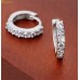 1361 Fashion Silver Plated Round Clear Rhinestone Crystal Cuff Earring Hoop Ear Stud