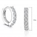 1361 Fashion Silver Plated Round Clear Rhinestone Crystal Cuff Earring Hoop Ear Stud