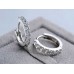 1361 Fashion Silver Plated Round Clear Rhinestone Crystal Cuff Earring Hoop Ear Stud