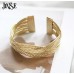 #3037 Hot sale fashion women knitted twisted metal rattan Bracelets & Bangles