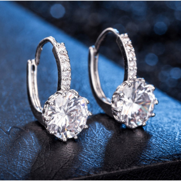 #1347 Fashion Earrings Zircon Blue Nylon Rhinestone Earrings #1347 Fashion Earrings Zircon Blue Nylon Rhinestone Earrings