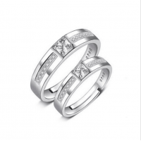 9366 Couple Ring Jewellry 925 Silver Adjustable Ring 2 PCS E024 |