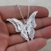 #7059 Woman Lovely Butterfly Pendant Chain Necklace Jewellery