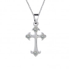 7100 Cross Necklaces, Silver Cross Necklaces, White Gold Cross