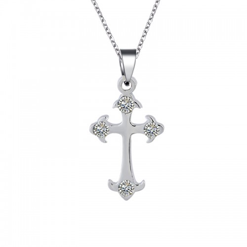 7100 Cross Necklaces, Silver Cross Necklaces, White Gold Cross