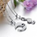 7104 Classic Lucky Stainless Steel Couple Matching Music Note Pendant Necklace 