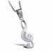 7104 Classic Lucky Stainless Steel Couple Matching Music Note Pendant Necklace 
