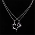 7105 STAINLESS STEEL UNIQUE MAGIC WAND DESIGN HEART SHAPE PENDANT COUPLE NECKLACE