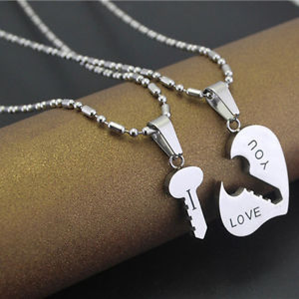 7102 Couple Heart shape Lock Key Pendant with chain for Boys and Gils 7102 Couple Heart shape Lock Key Pendant with chain for Boys and Gils