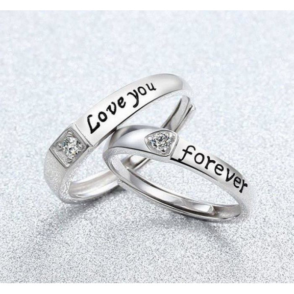 9288 Sterling Silver Love You Forever Couple Rings Adjustable Ring Best Gift 9288 Sterling Silver Love You Forever Couple Rings Adjustable Ring Best Gift