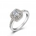 9025 Bridal Wedding Engagement Party Shiny Luxury Rhinestone Silver Plated Ring